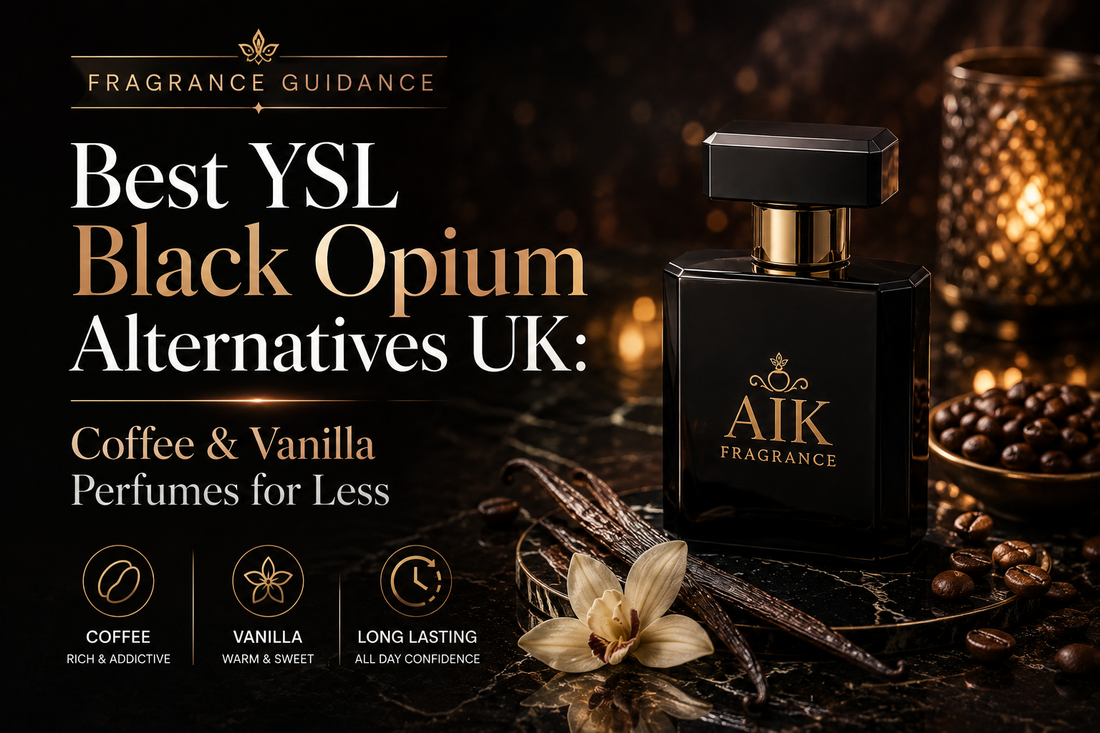 YSL Black Opium alternatives UK coffee and vanilla perfume guide by AIK Fragrance