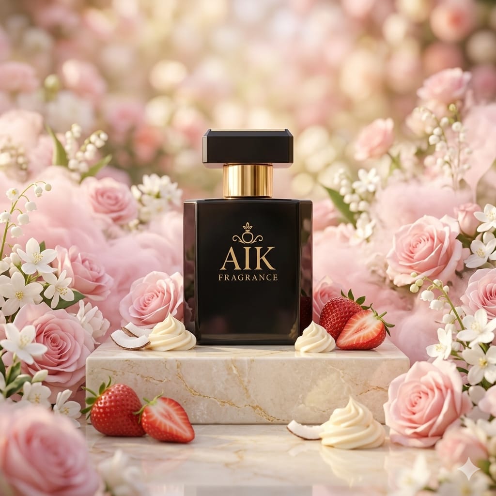 AIK Her Signature perfume with marshmallow strawberry coconut caramel and vanilla