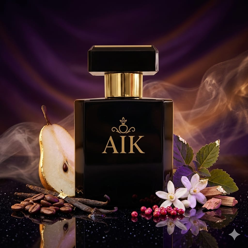 Midnight Bloom perfume with pear coffee jasmine vanilla and patchouli