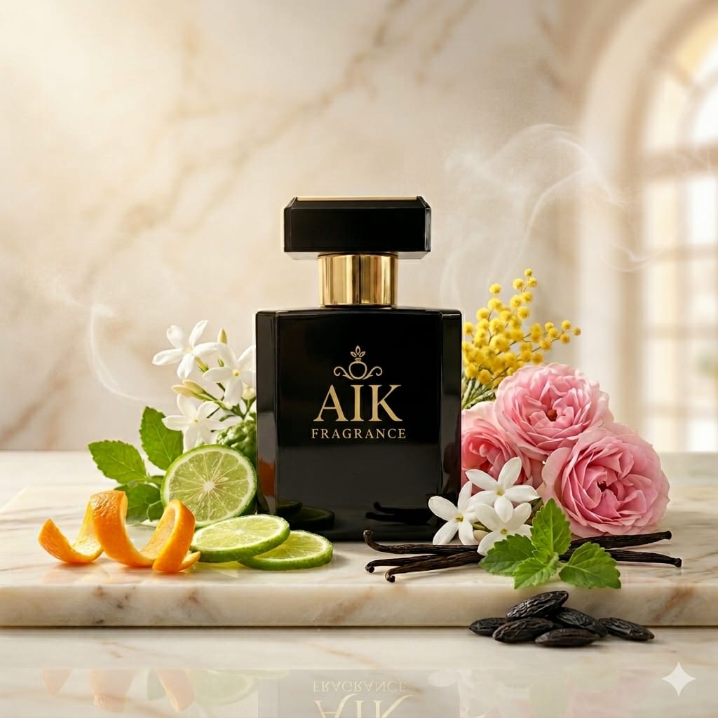 Paris Bloom perfume with orange jasmine rose patchouli and vetiver