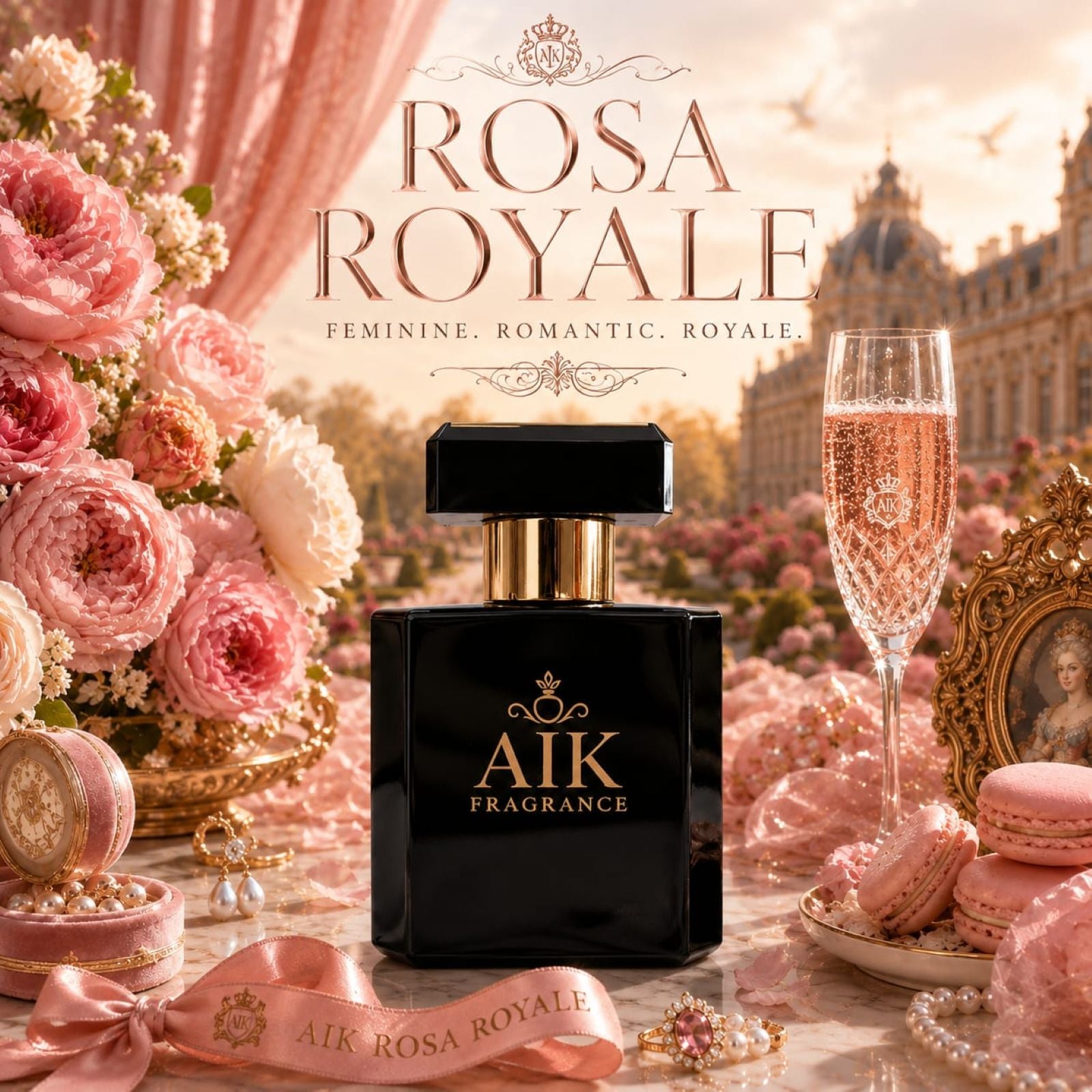 AIK Rosa Royale Delina inspired perfume bottle